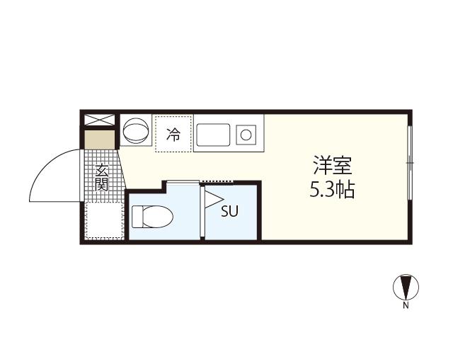 COLLINA地御前 1ST(ワンルーム/1階)の間取り写真