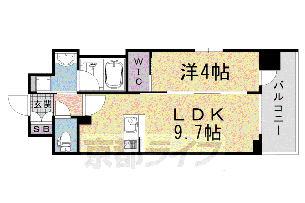 ベラジオ 雅び 京都七条ウエストII(1LDK/10階)の間取り写真