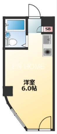アンビション三和(ワンルーム/6階)の間取り写真