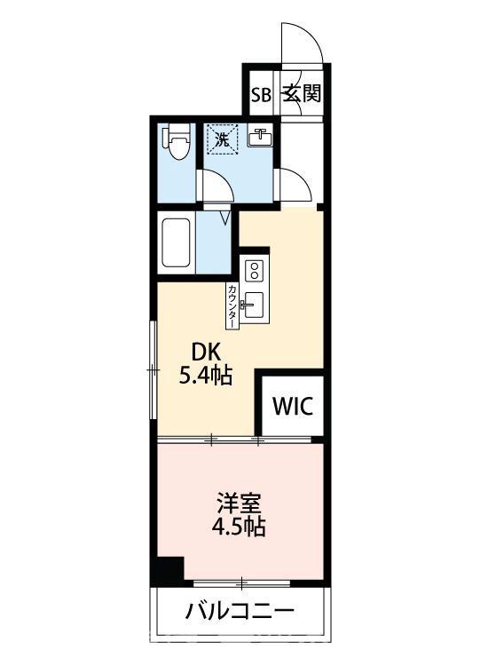 SOAR堺綾之町(1DK/3階)の間取り写真