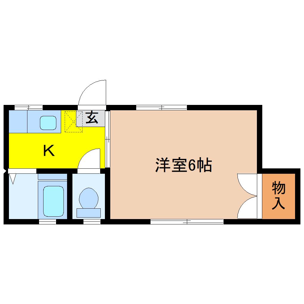 松屋ビル(1K/4階)の間取り写真