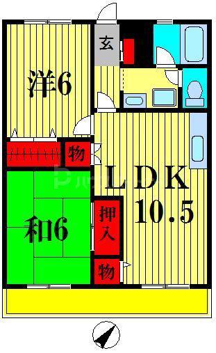 松丸第二コーポラス(2LDK/1階)の間取り写真