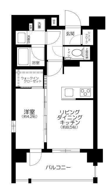 プレシス北浦和ディアラ(1LDK/10階)の間取り写真