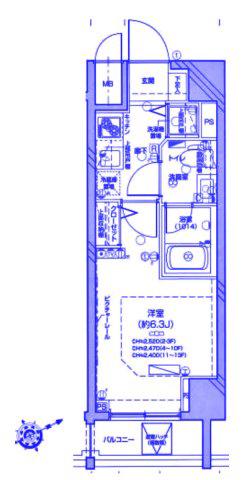 LE′A川崎壱番館(1K/6階)の間取り写真