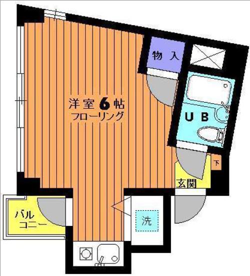 ループ上馬(ワンルーム/3階)の間取り写真