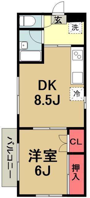 ロワール(1DK/1階)の間取り写真