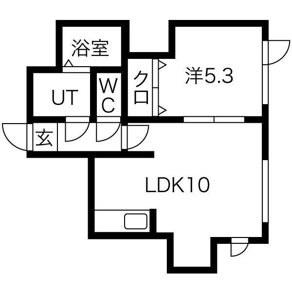 ノースリバー緑苑台(1LDK/1階)の間取り写真