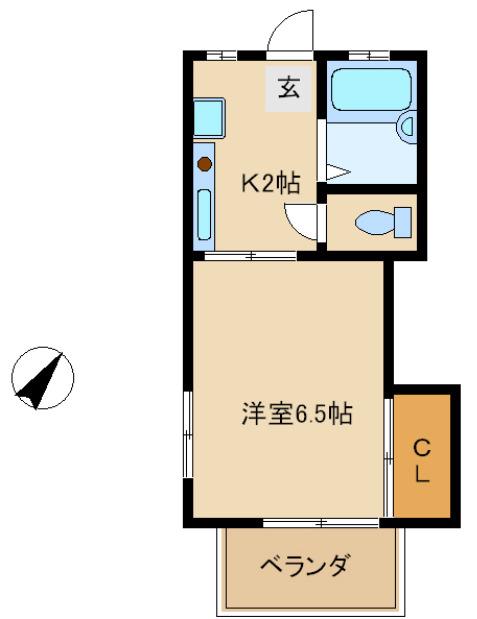 シーサイド西舞子B棟(1K/1階)の間取り写真