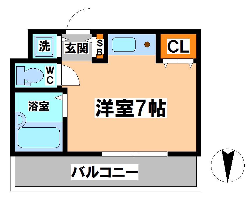 ユーティーキアス(ワンルーム/3階)の間取り写真