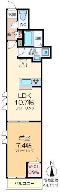 メゾン光(1LDK/3階)の間取り写真