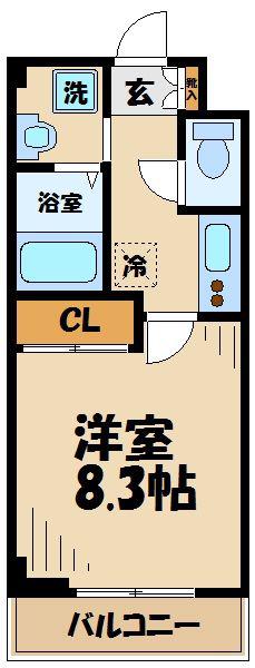 ローエングリン(1K/4階)の間取り写真