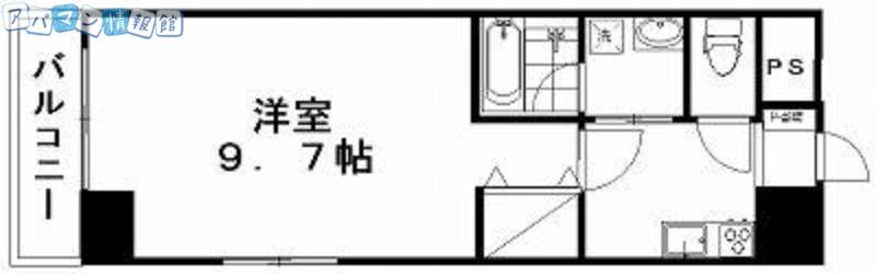 ファーストクラス柳都大橋(1K/4階)の間取り写真