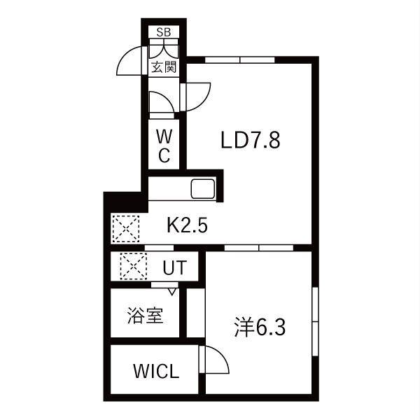COURONNE DOR(1LDK/2階)の間取り写真