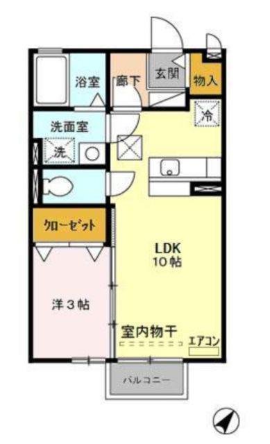 セピアコートI(1LDK/1階)の間取り写真