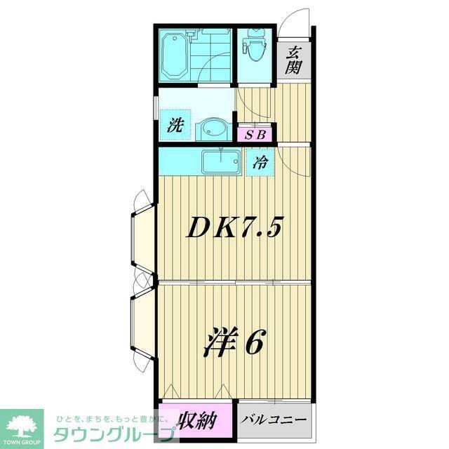 シャトレ山王ビル(1DK/3階)の間取り写真