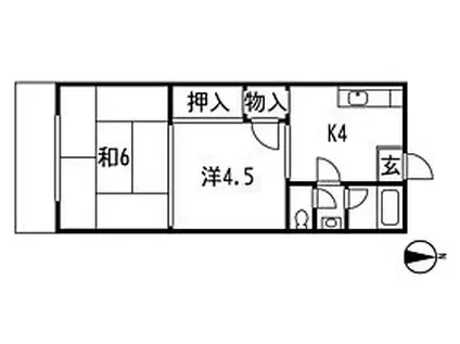 臼井荘(2K/2階)の間取り写真