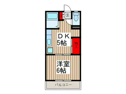 栄ハイツ(1DK/2階)の間取り写真