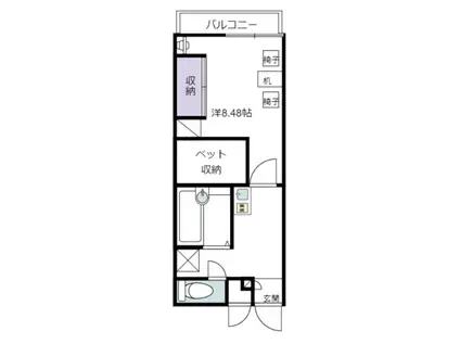 ブランド―ル(1K/3階)の間取り写真