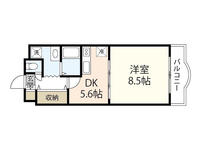 シオン北長瀬(1DK/5階)の間取り写真