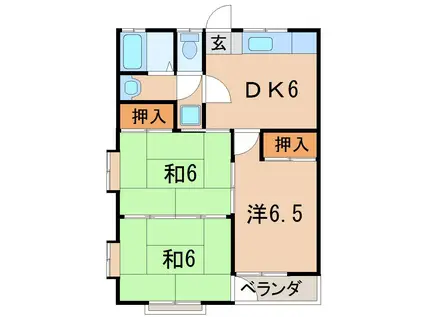 メモリーハイツ(3DK/2階)の間取り写真