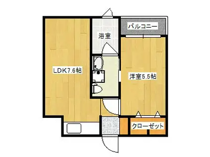 リーベ上東雲(1LDK/4階)の間取り写真