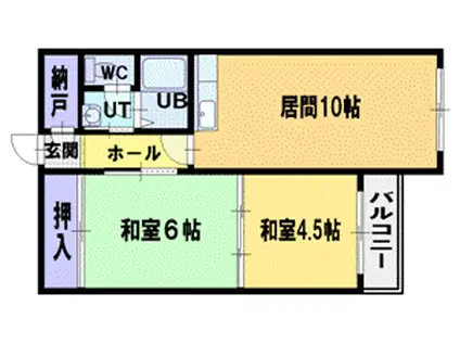長井マンション(2LDK/5階)の間取り写真