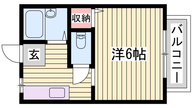 サンシティアイン(1K/1階)の間取り写真