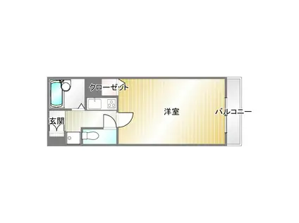 ヴェルディ神戸(1K/4階)の間取り写真