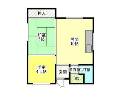 釧路鳥取南 アパート(2LDK/2階)の間取り写真