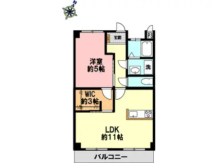 キャッスルハイツ御影(1LDK/4階)の間取り写真
