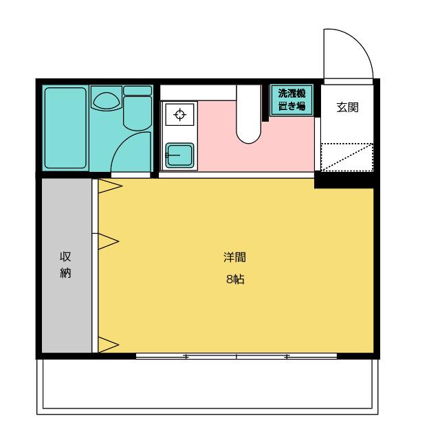 PIA駅北(ワンルーム/2階)の間取り写真