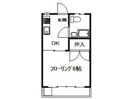 豊川マンション(1K/3階)の間取り写真