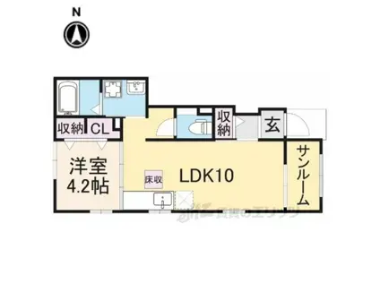 サンシャインフジⅢ(1LDK/1階)の間取り写真