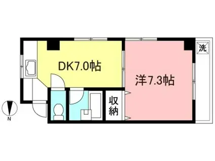 第2長崎ビル(1DK/3階)の間取り写真