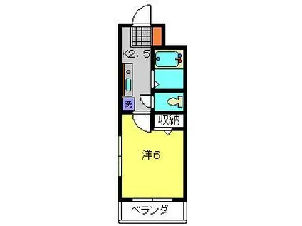 ビューハイム・コヤナギ睦(1K/4階)の間取り写真