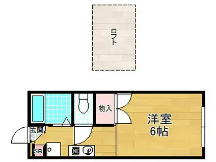 JUN I(ワンルーム/2階)の間取り写真