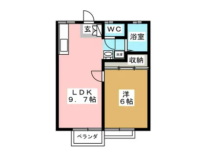 浅間ハイツ(1LDK/2階)の間取り写真