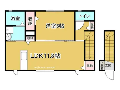 セジュールWIT21(1LDK/2階)の間取り写真