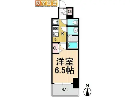 プレサンスTHE新栄(1K/11階)の間取り写真