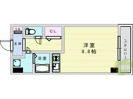 DOクレスト新大阪(ワンルーム/6階)の間取り写真