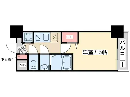 ディームス江坂(1K/11階)の間取り写真