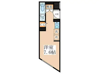 グラウンデュークス武蔵関(ワンルーム/4階)の間取り写真