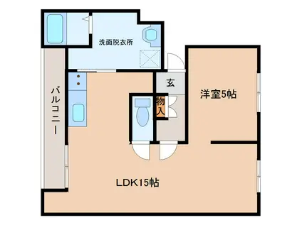 リルームス三重町II(1LDK/4階)の間取り写真