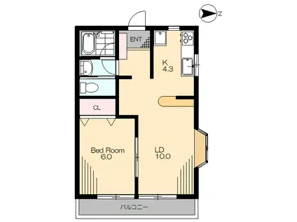 プロムナードA(1LDK/2階)の間取り写真