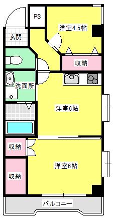 深澤ビル(2DK/3階)の間取り写真