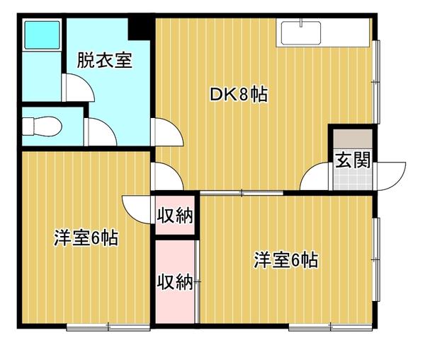 藤ハイツ(2DK/2階)の間取り写真