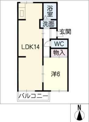 コーポ春日(1LDK/2階)の間取り写真