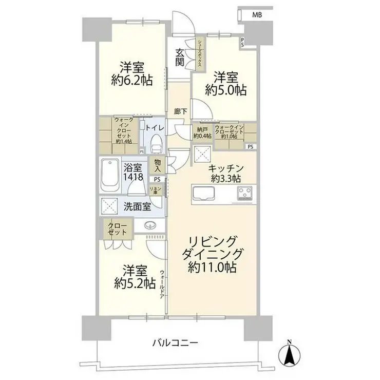 ガーデンクロス東京王子 7階階 間取り