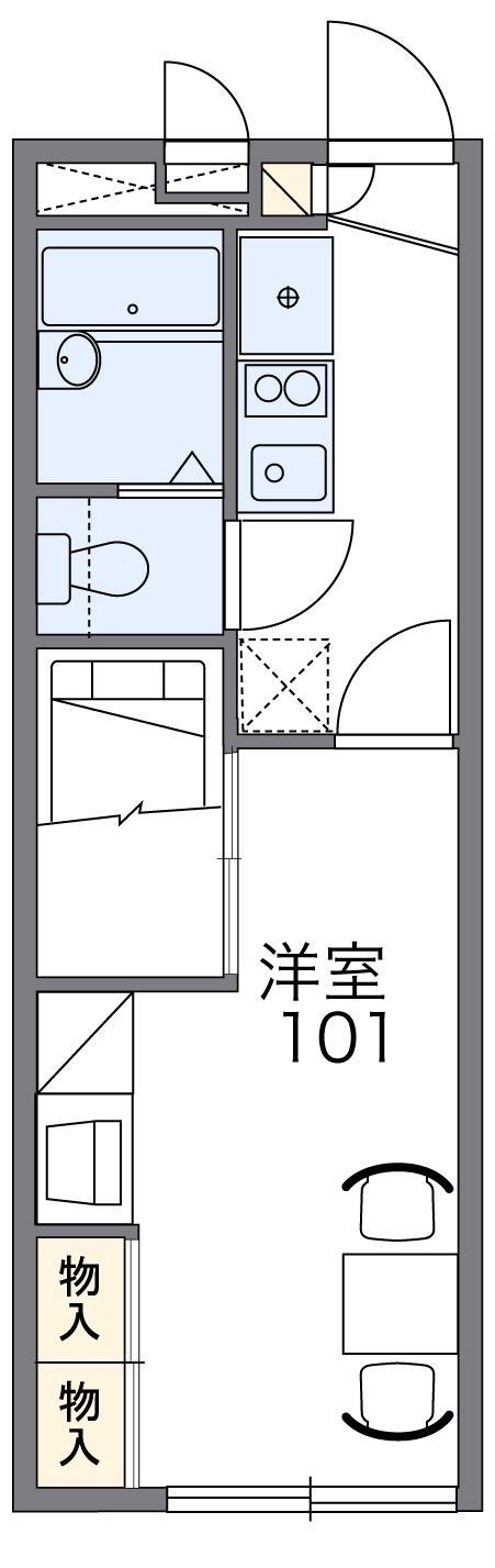 レオパレスオアシスII(1K/1階)の間取り写真