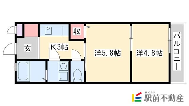 アメニティ大野城(2K/1階)の間取り写真